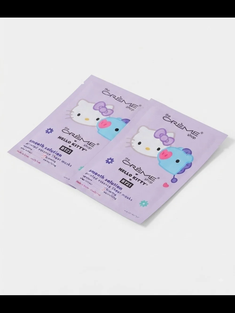 The Crème Shop x Hello Kitty & BT21 Smooth Solution Sheet Masks (Set of 2 Boxes)